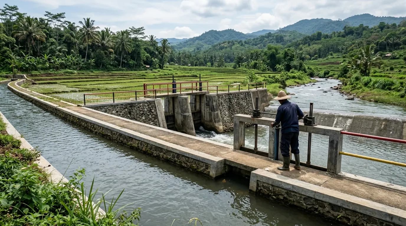 Pekerjaan bendung dan infrastruktur sumber daya air