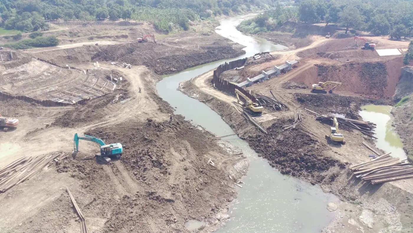 Progress pembuatan syphon di lapangan